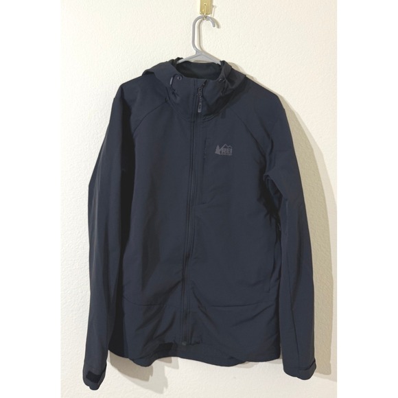 REI Other - REI Co Op Men's Full Zip Hooded Softshell Jacket Black Size Large Outdoor
